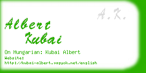 albert kubai business card